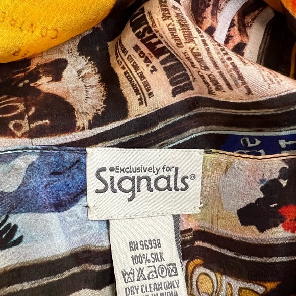 NWT Signals 100% Silk Scarf Wrap Retro Advertising Posters Vintage  72 x 20 - Picture 6 of 6